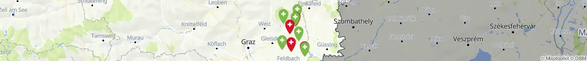 Kartenansicht für Apotheken-Notdienste in der Nähe von Bad Waltersdorf (Hartberg-Fürstenfeld, Steiermark)